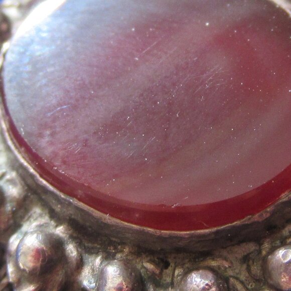 Deep Red Carnelian, 900 Silver 4 - Strand Chain Bracelet, Antique/Vintage - Picture 12 of 15